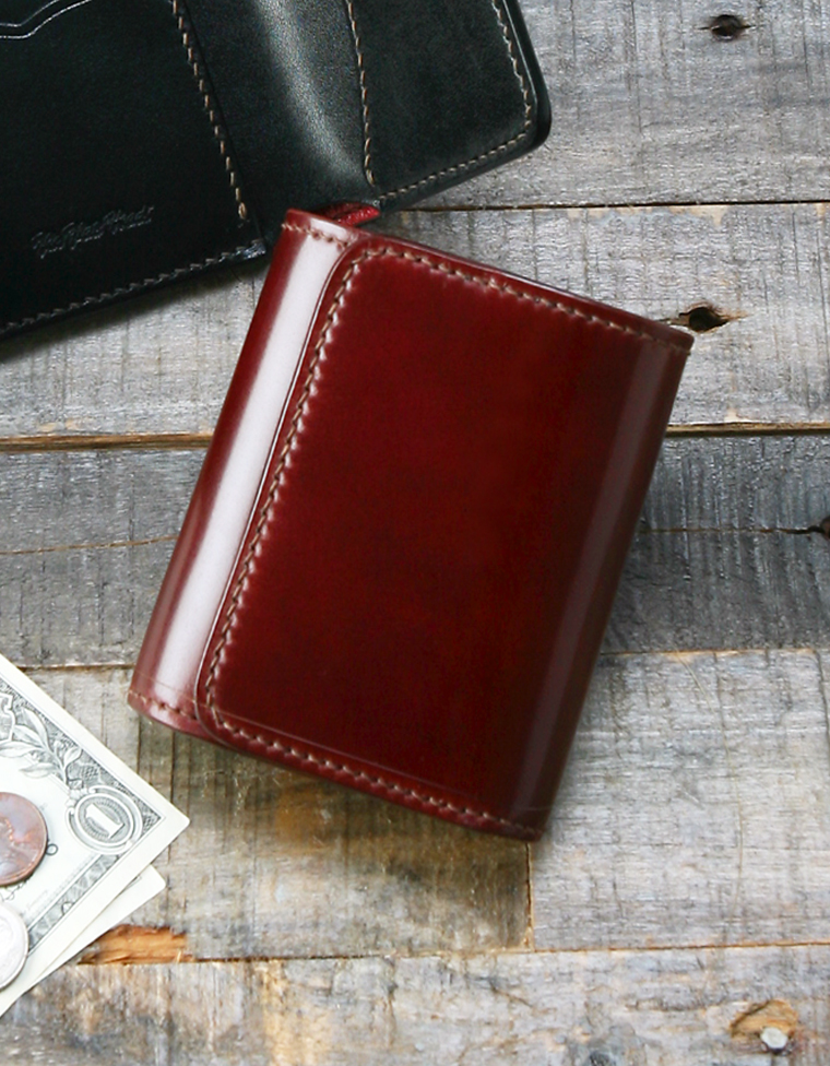 FN-WSN3-3S4 TRIFOLD MINI WALLET - CORDOVAN ＆ 多脂革