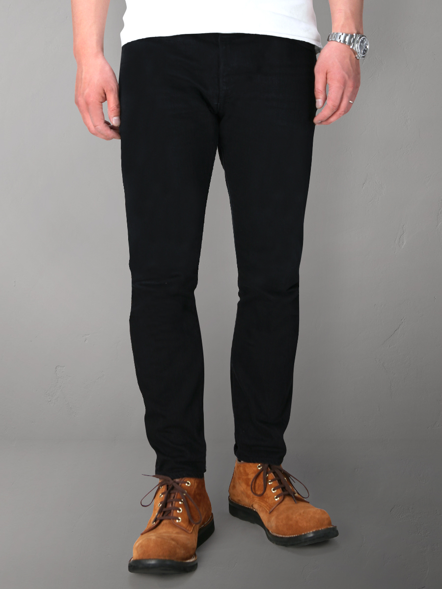 FN-PA-DB001 BLACK TIGHT TAPERED PANTS