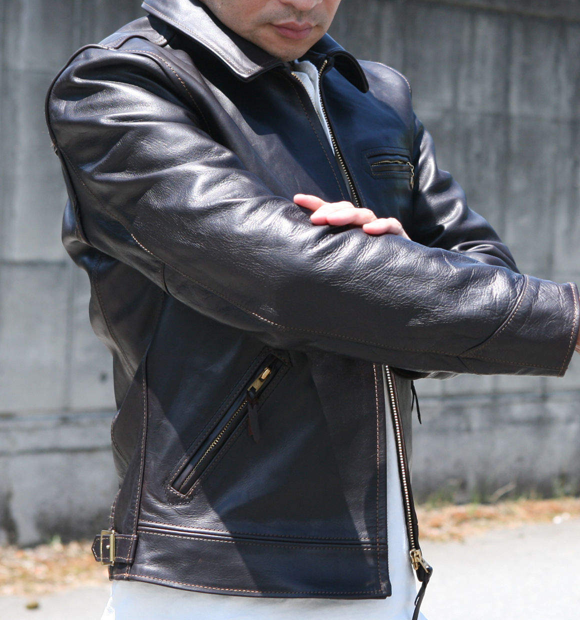 HORSEHIDE SINGLE LEATHER JACKET | THE FLAT HEAD