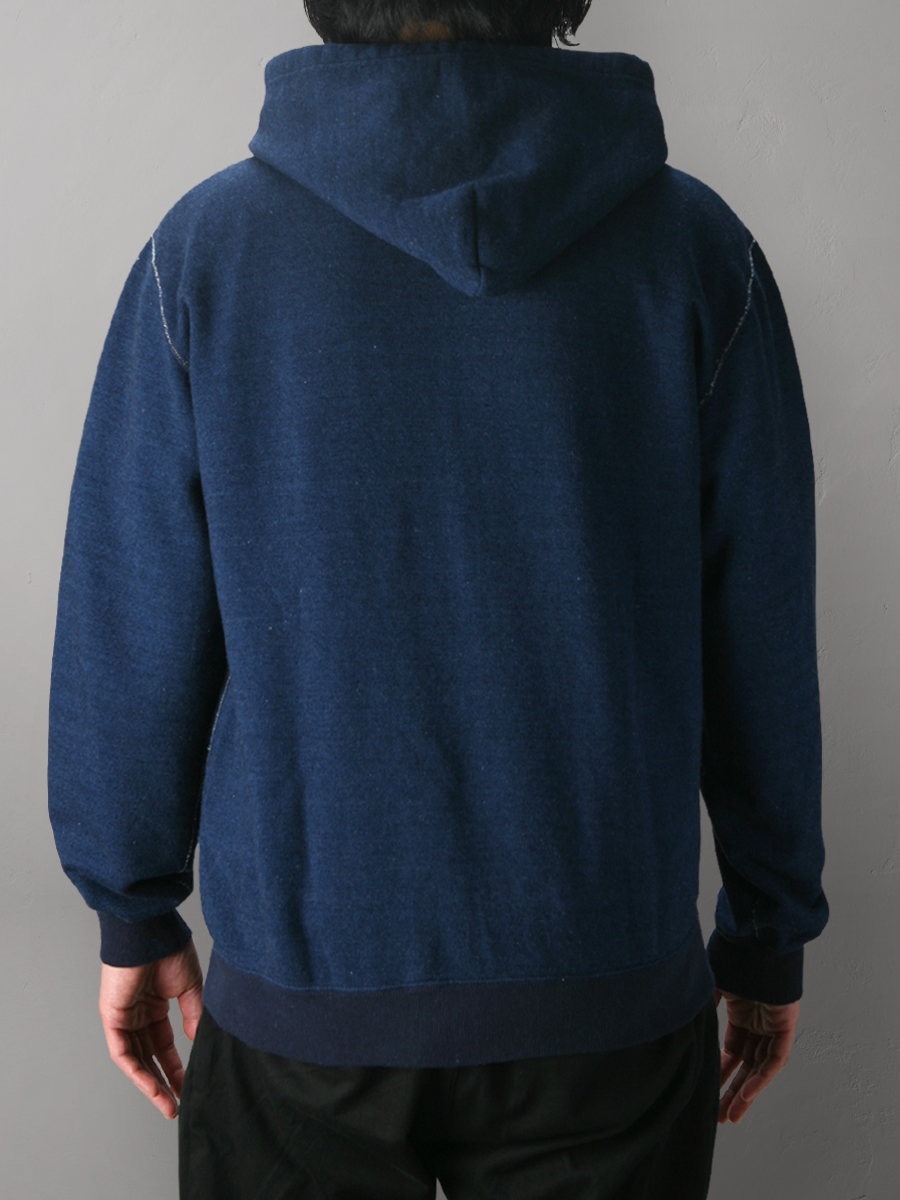 NEIGHBORHOOD ネイバーフッド パーカー サイズ:M インディゴ ワッフル コンビ INDIGO WAFFLE / C-HOODED. LS 21SS ブラック 黒 トップス カットソー シンプル カジュアル ストリート ブランド【メンズ】