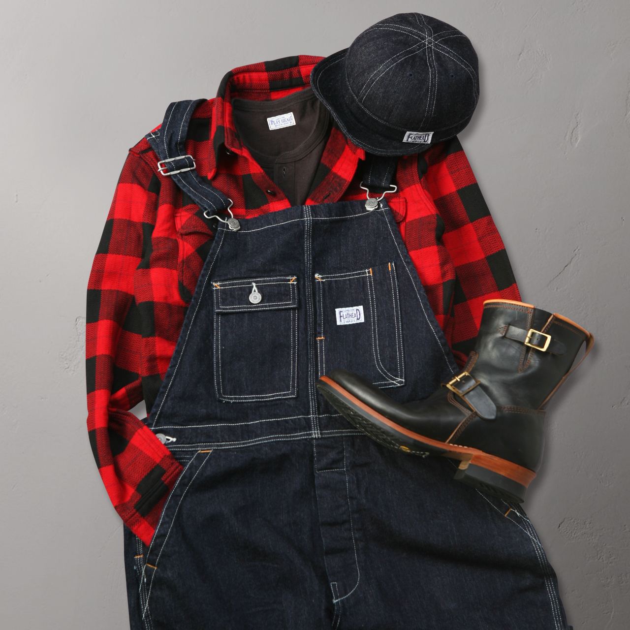 12oz デニム オーバーオール FN-PA-DO002 | THE FLAT HEAD 12oz デニム オーバーオール FN-PA-DO002 | THE FLAT HEAD