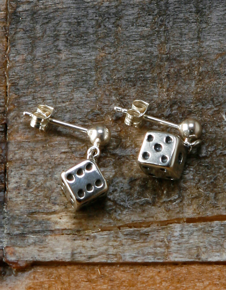 FN-JE-001 SILVER DICE EARRINGS