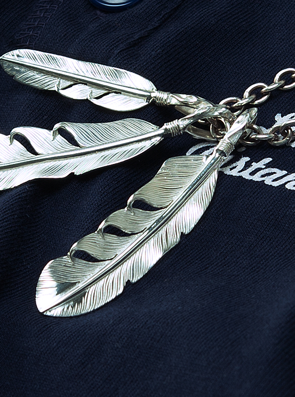 シルバー フェザー ペンダントトップ Mサイズ FN-JP-202 | THE FLAT HEAD