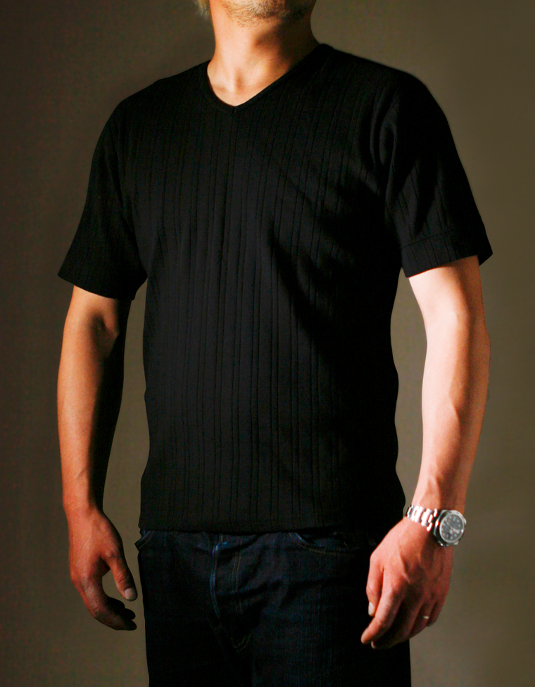 フライス VネックTシャツ