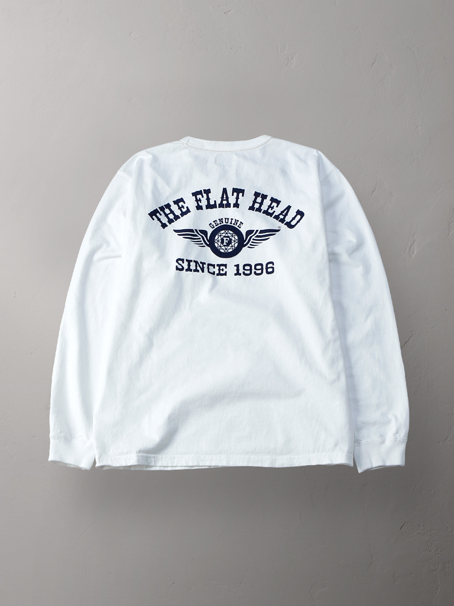 美品 フラットヘッド FLYING WHEEL ロンT 長袖 Tシャツ L 白