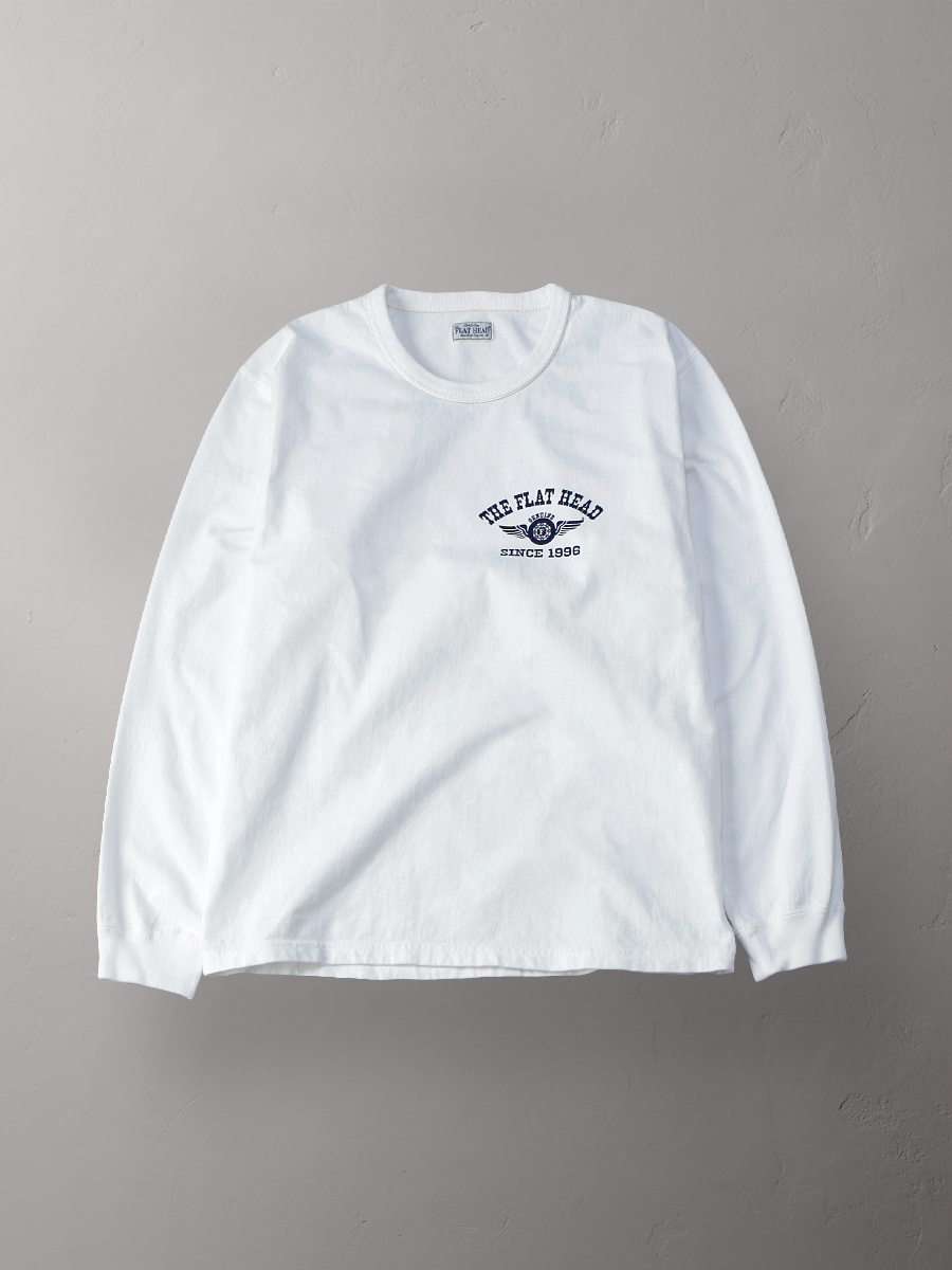 美品 フラットヘッド FLYING WHEEL ロンT 長袖 Tシャツ L 白