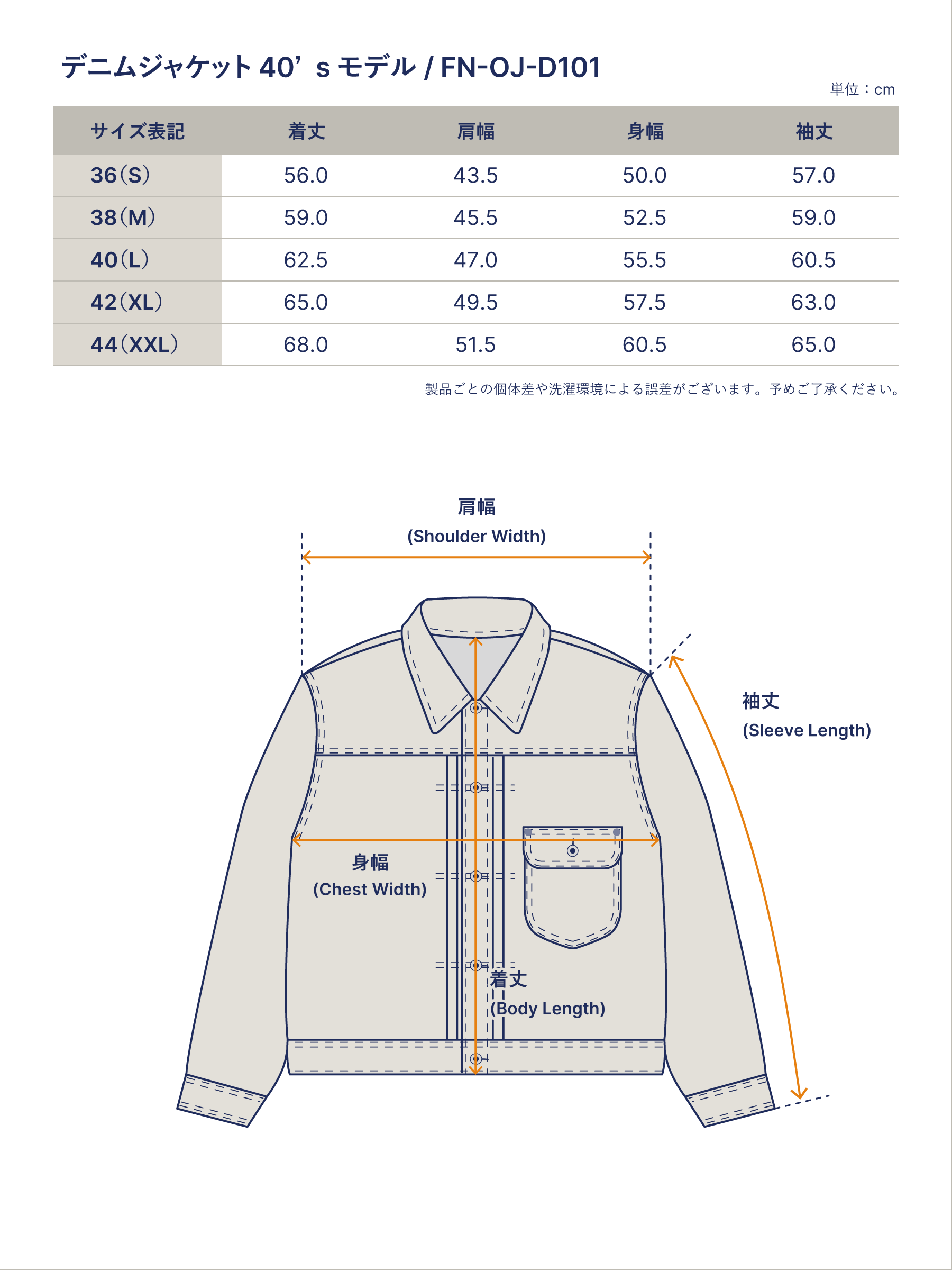 14.5oz ジンバブエコットン デニムジャケット 40’sモデル FN-OJ-D101