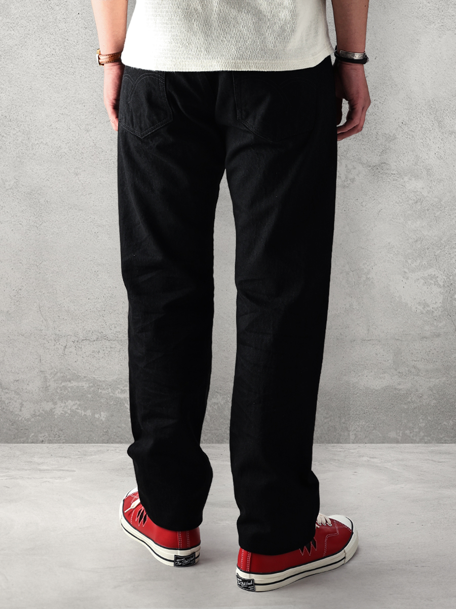 FN-PA-DB002 BLACK TAPERED STRAIGHT PANTS