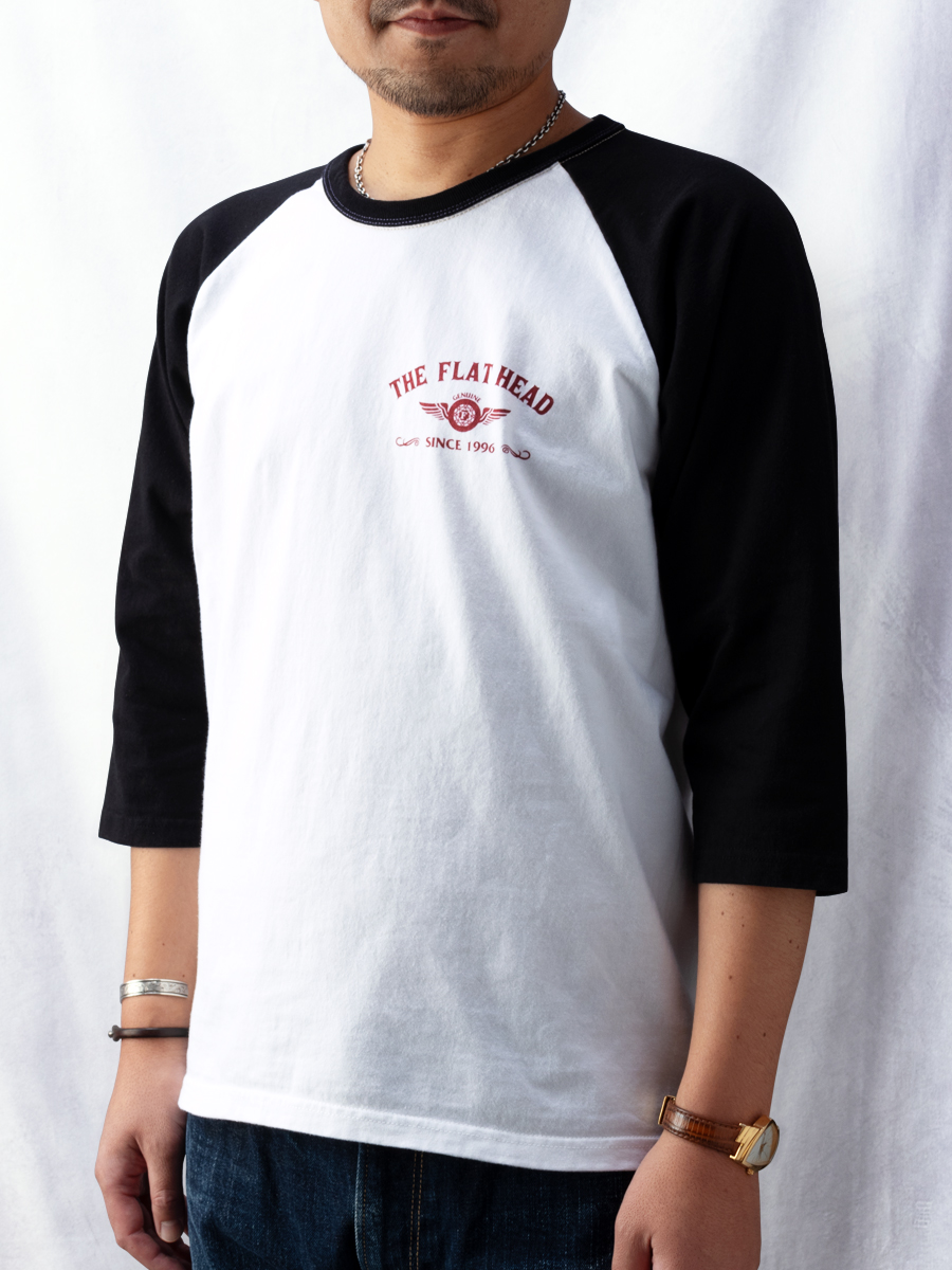 【SEQUEL】RAGLAN WHITE七分袖Tシャツ