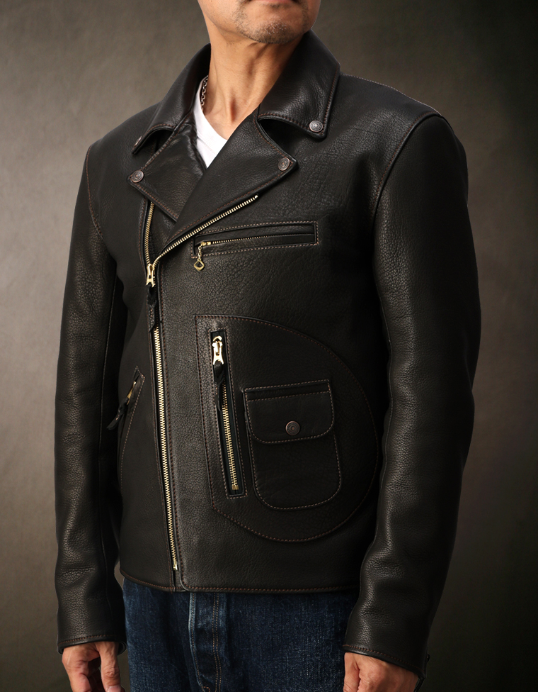 FN-LJ-DW001 DEERSKIN DOUBLE RIDERS JACKET