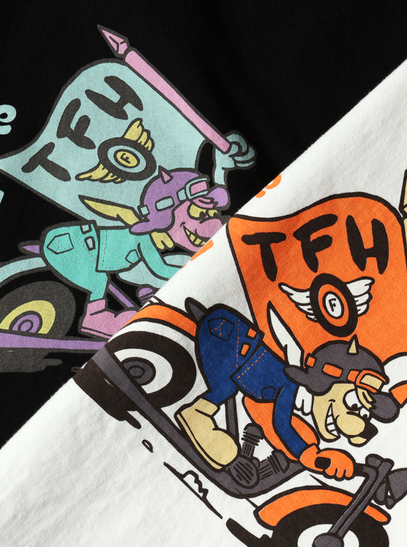 FOX RACING 七分袖ラグランTシャツ ツートーン 両面ロゴ 白黒 FOX RACING 七分袖ラグランTシャツ ツートーン 両面ロゴ 白黒