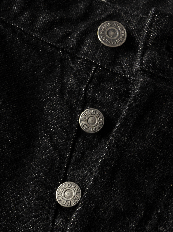 12.5oz ワイドテーパード ブラックデニムパンツ FN-PA-DB004