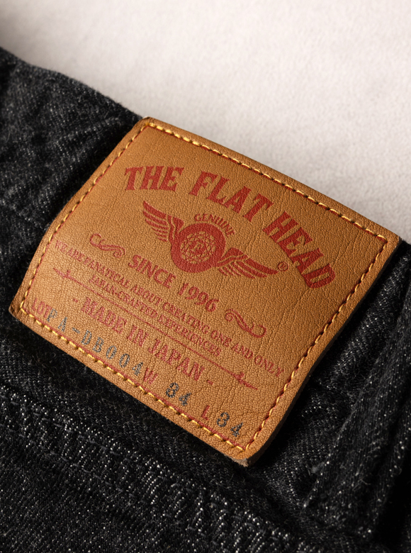 値下げ不可。フラットヘッド12.5ozワイドテーパードブラックデニムパンツ 12.5oz ワイドテーパード 加工ブラックデニムパンツ FN-PA