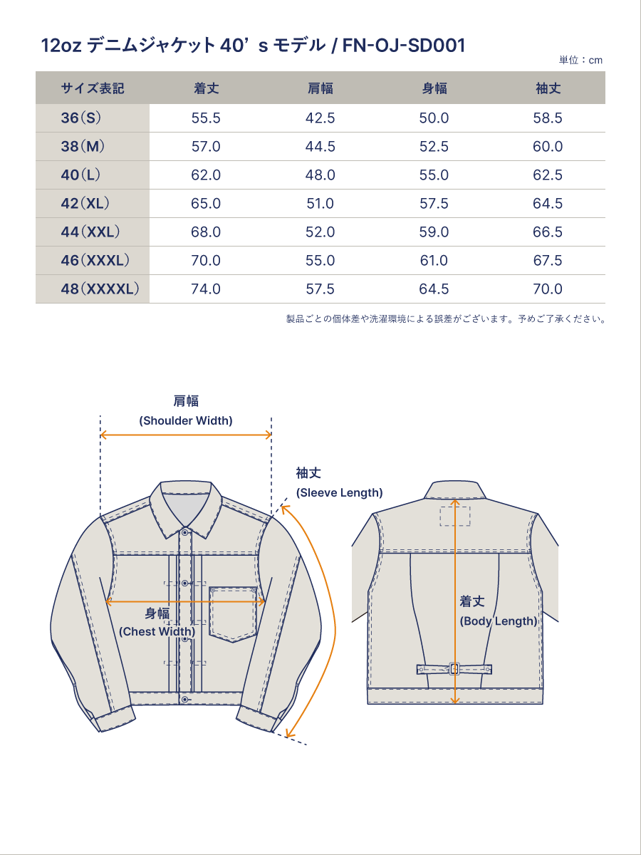 12oz デニムジャケット 40’sモデル FN-OJ-SD001