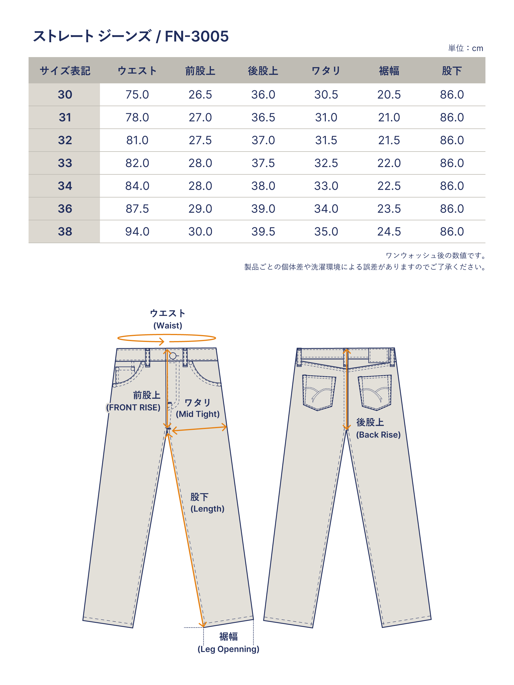 14.5oz ストレート ジーンズ FN-3005