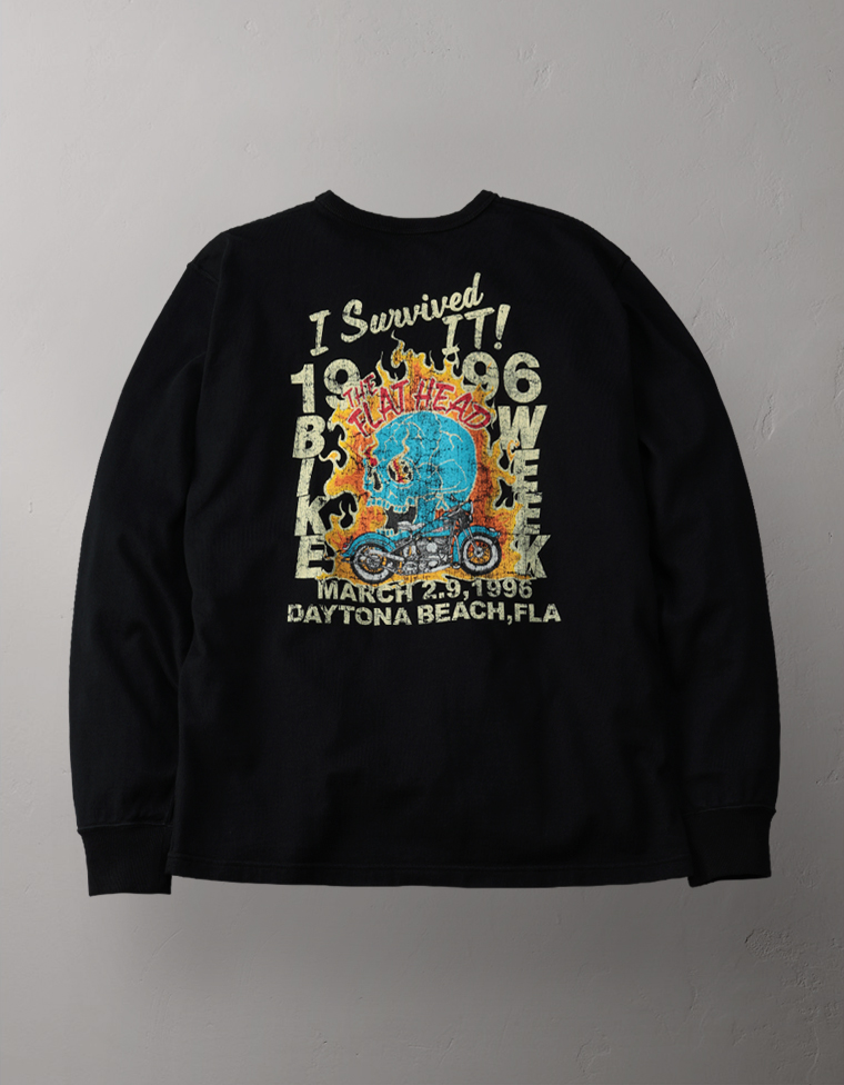 吊り生地 ロングスリーブTシャツ - BIKE WEEK -