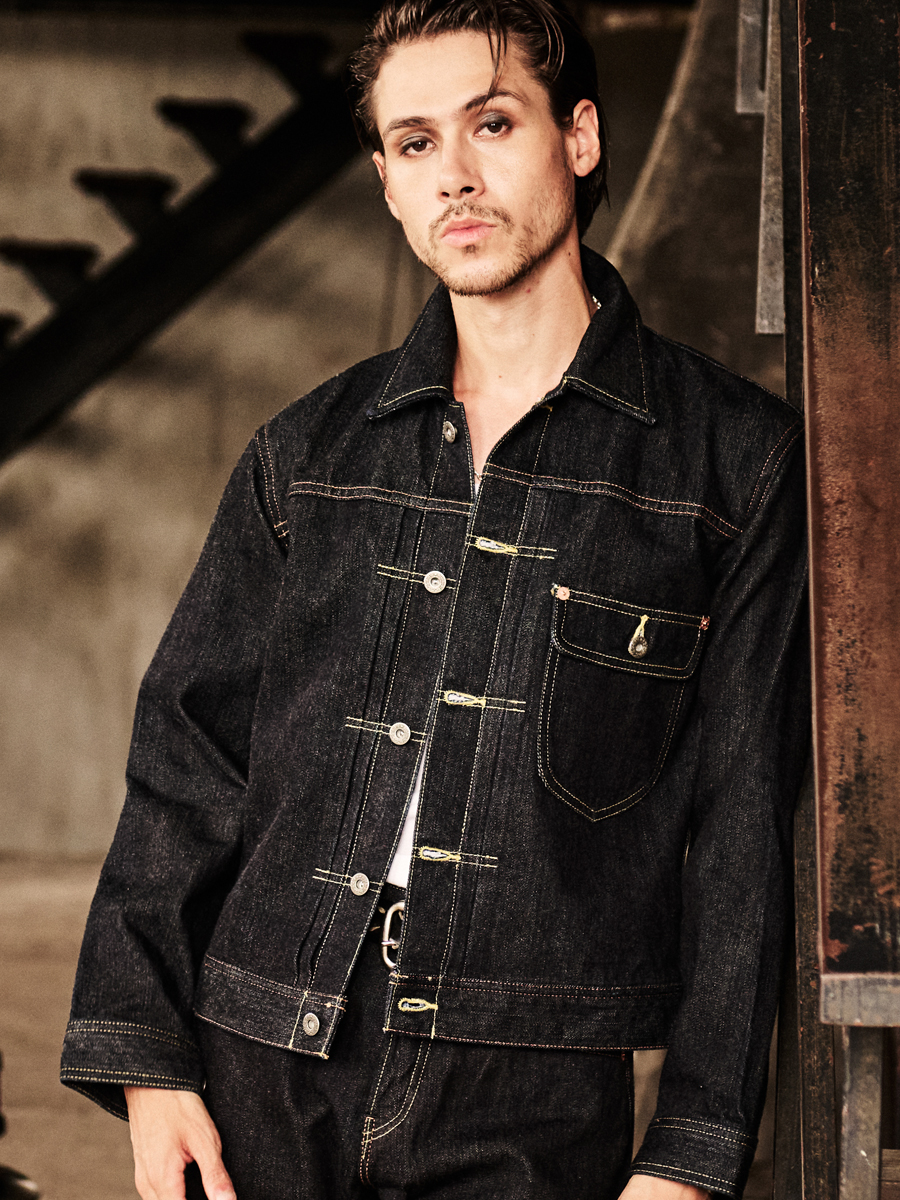 14.5oz 左綾ジンバブエコットン デニムジャケット 40sモデル FN-OJ-D101