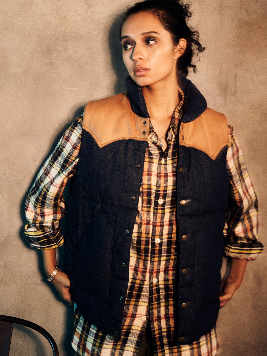 12.5oz デニムパフベスト FN-OJ-DPV001