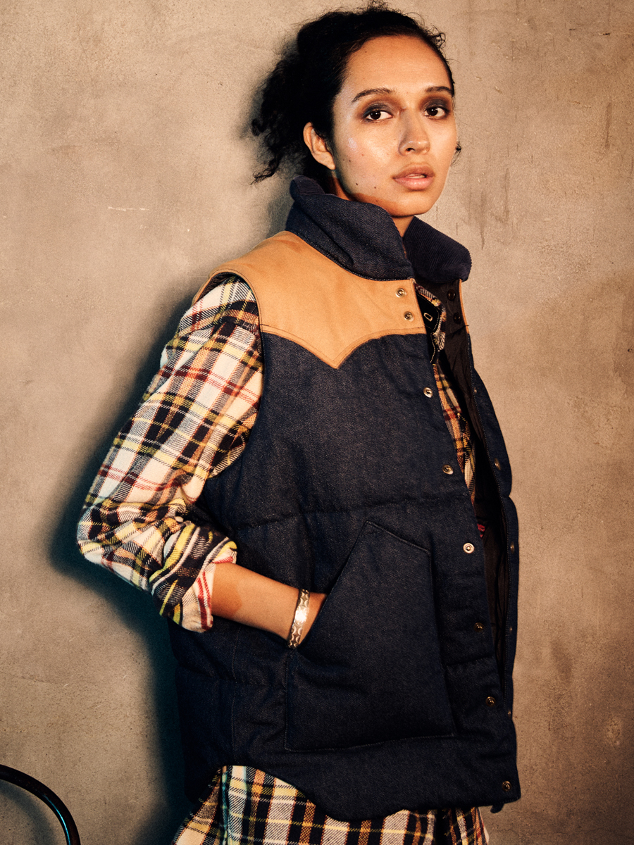 12.5oz デニムパフベスト FN-OJ-DPV001