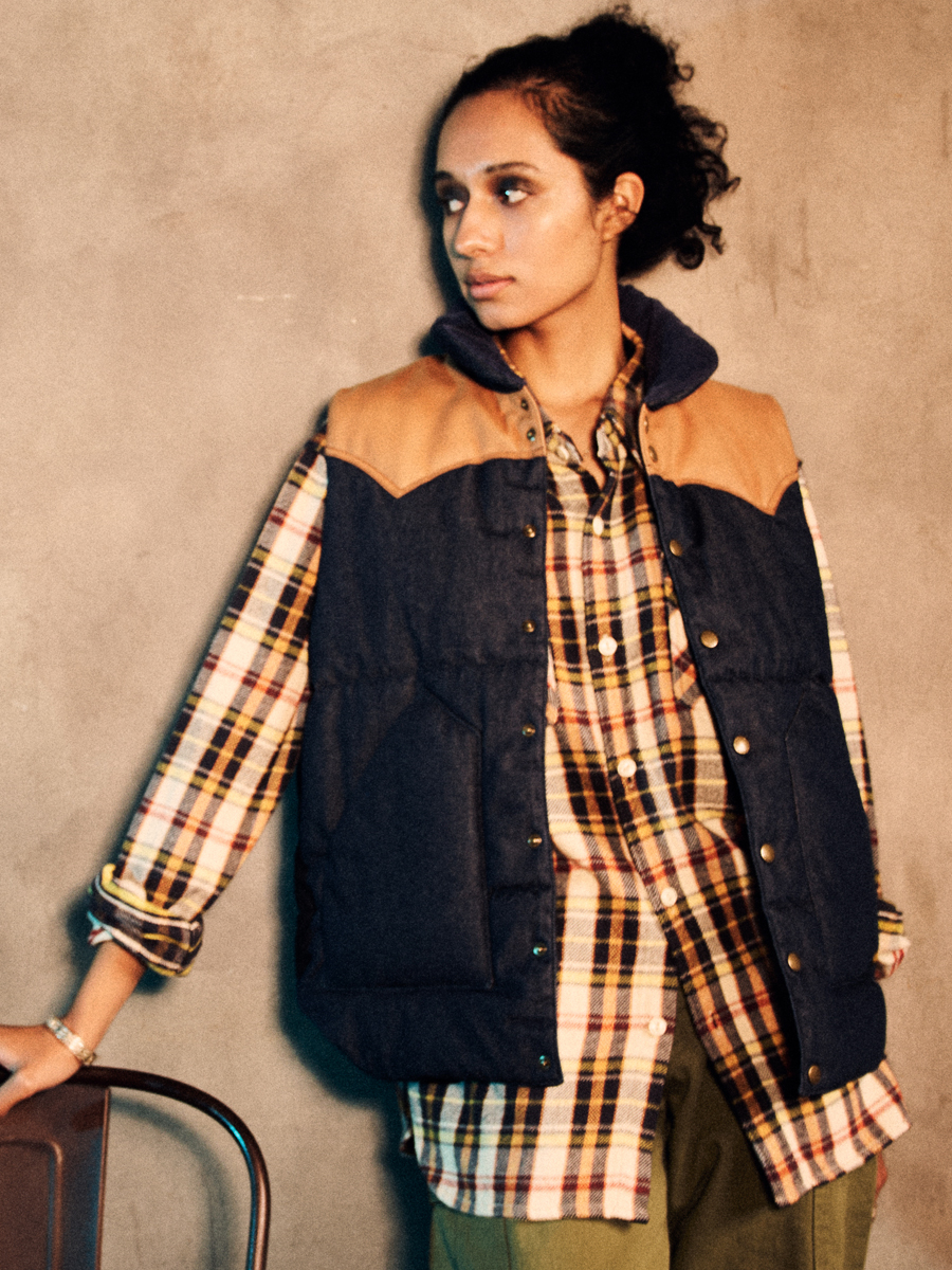 12.5oz デニムパフベスト FN-OJ-DPV001