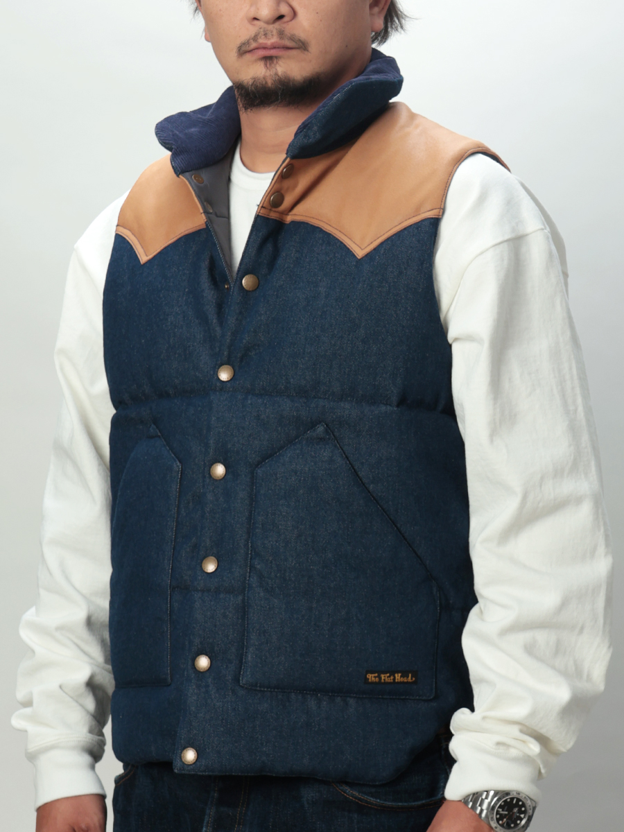 12.5oz デニムパフベスト FN-OJ-DPV001