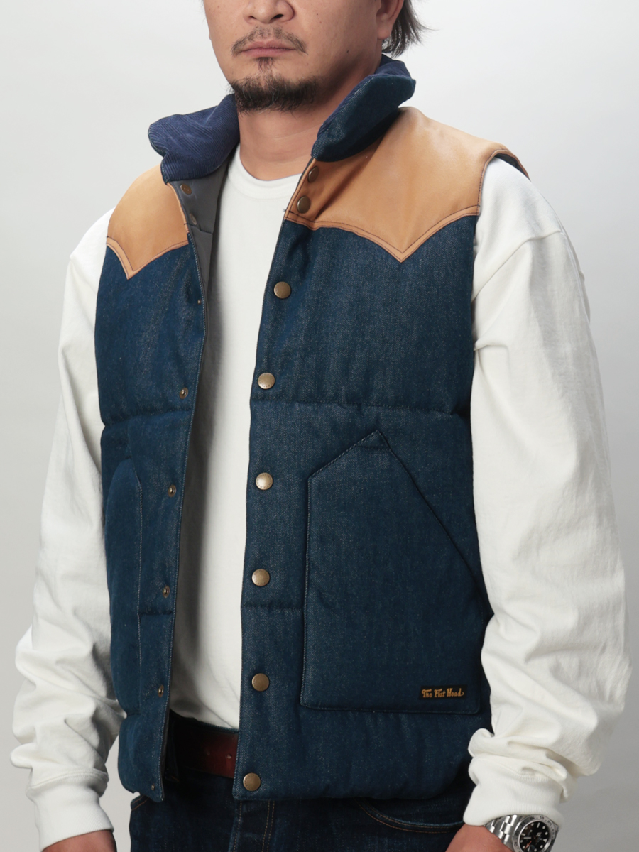 12.5oz デニムパフベスト FN-OJ-DPV001