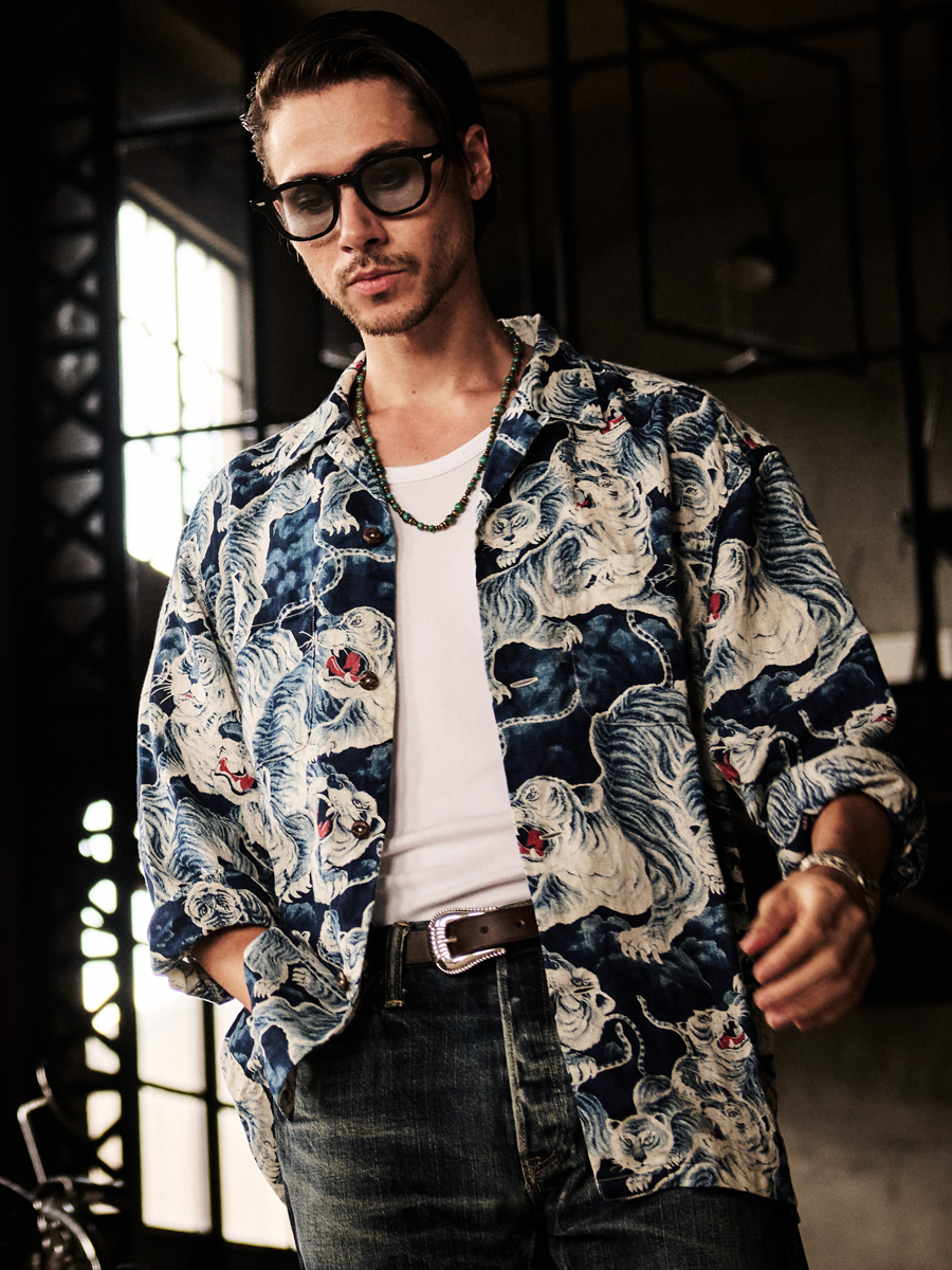 リネンシャツ 百虎 FN-SCR-017L