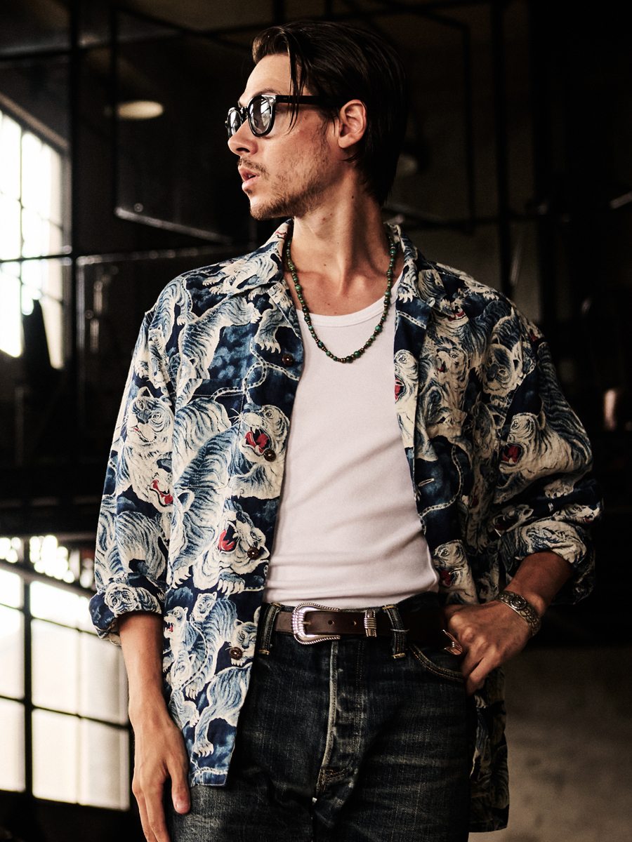 リネンシャツ 百虎 FN-SCR-017L