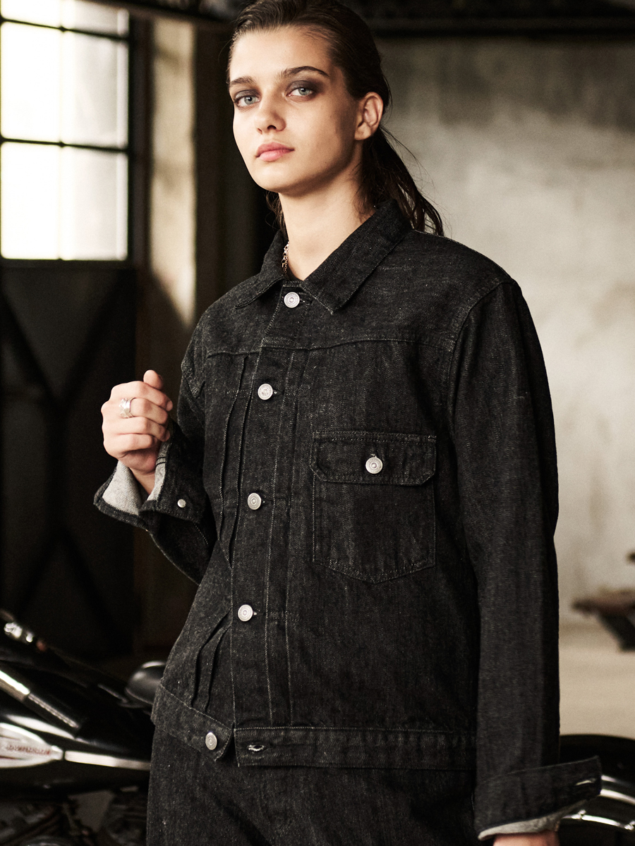12.5oz ブラックデニムジャケット 40sモデル FN-OJ-DB001