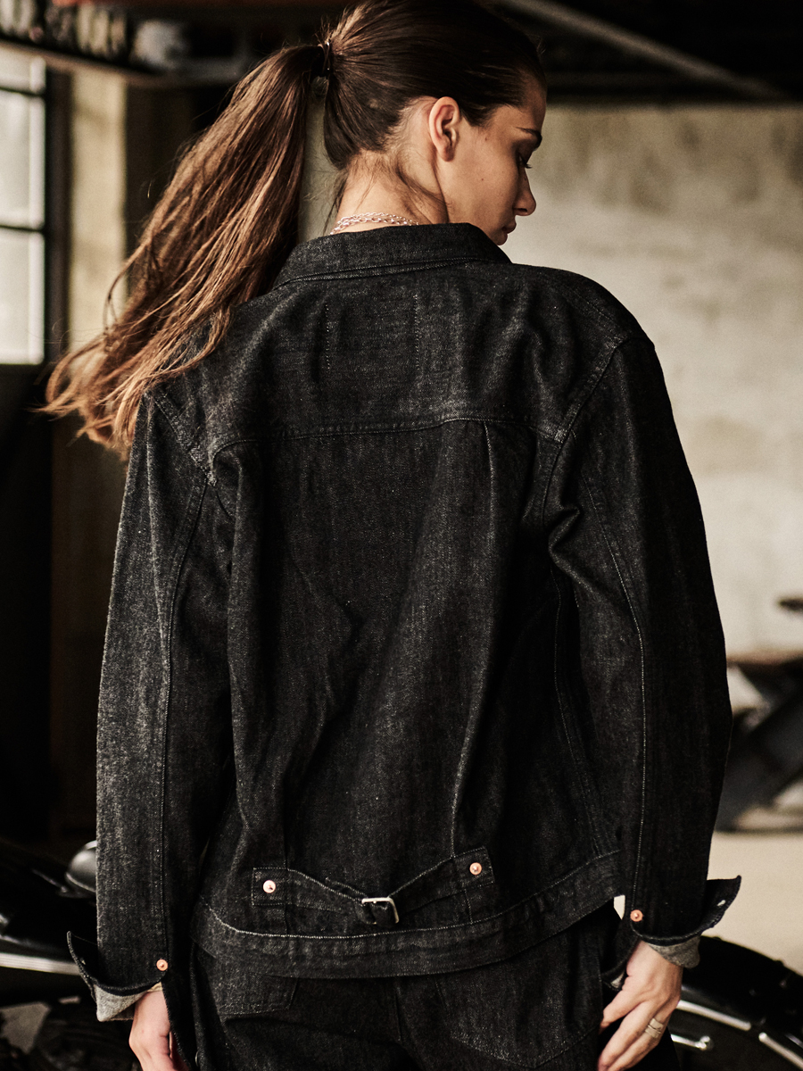 12.5oz ブラックデニムジャケット 40sモデル FN-OJ-DB001