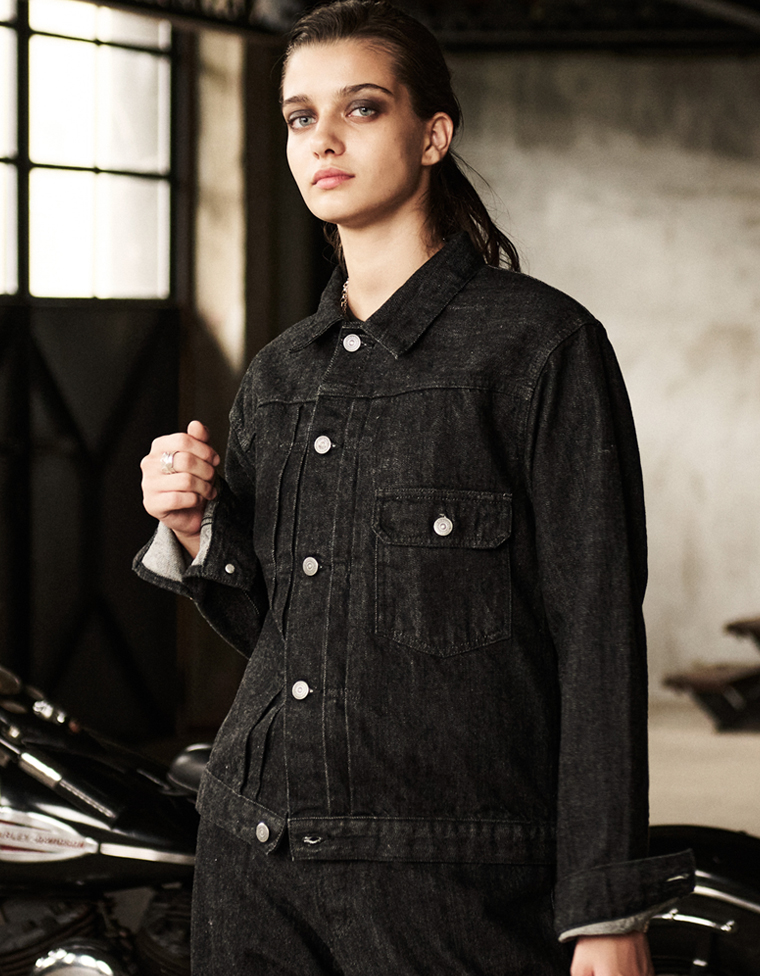 12.5oz ブラックデニムジャケット - 40s モデル -