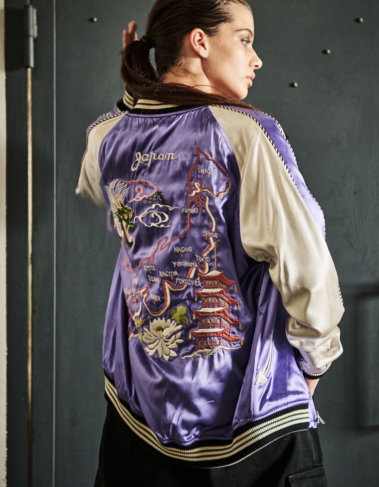 スーベニアジャケット - TIGER & JAPAN MAP -