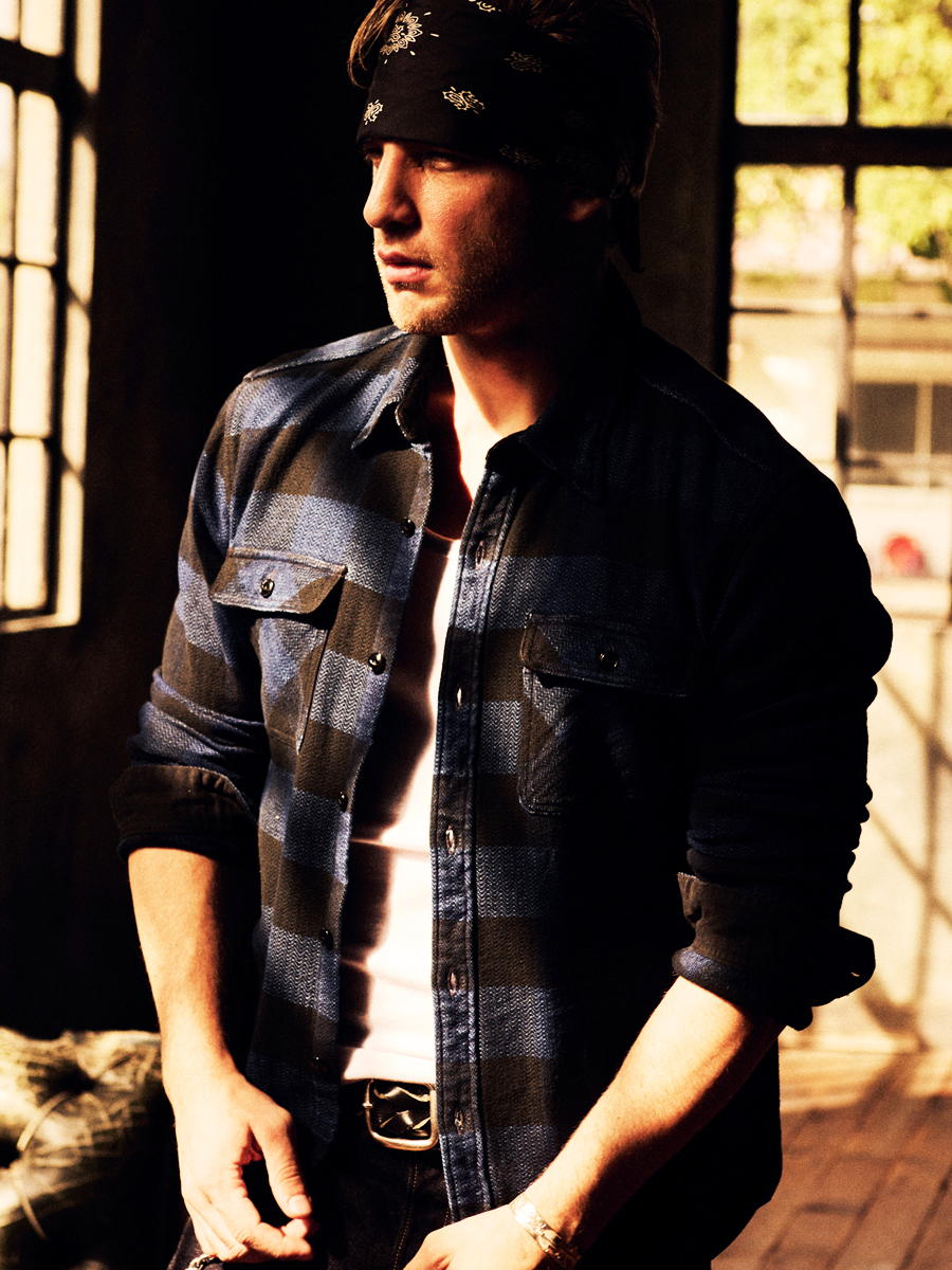 インディゴ染め ブロックチェック ネルシャツ FN-SNR-101LSP