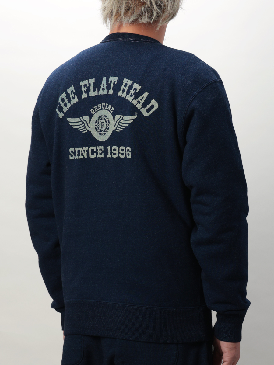 インディゴ染めクルーネックスウェット FN-SWC-101SP