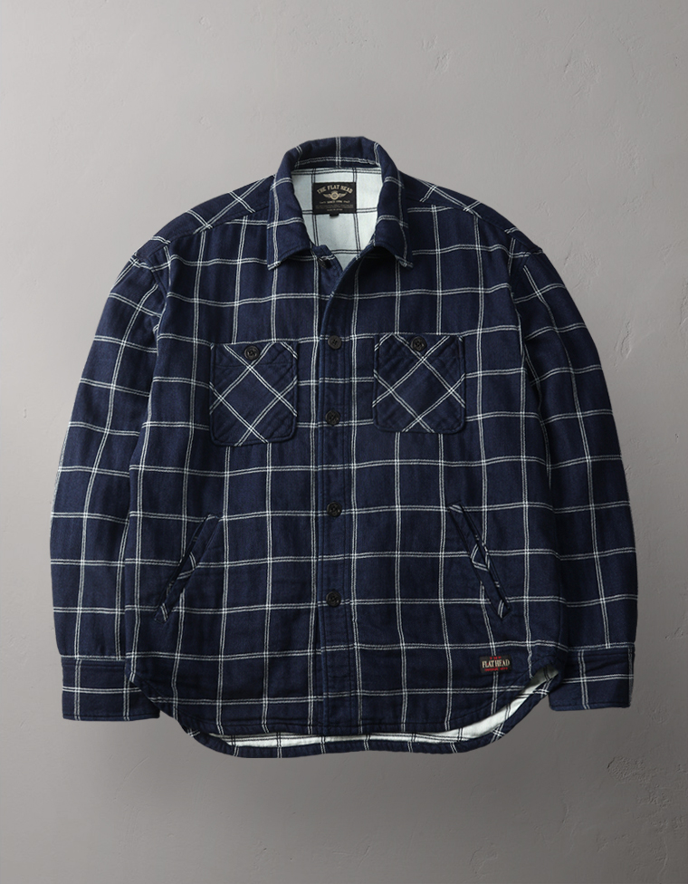インディゴチェックシャツジャケット