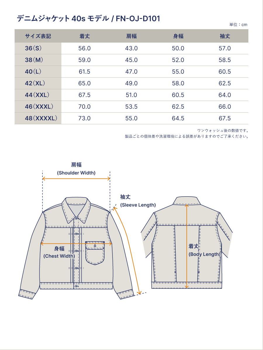 14.5oz 左綾ジンバブエコットン デニムジャケット 40sモデル FN-OJ-D101