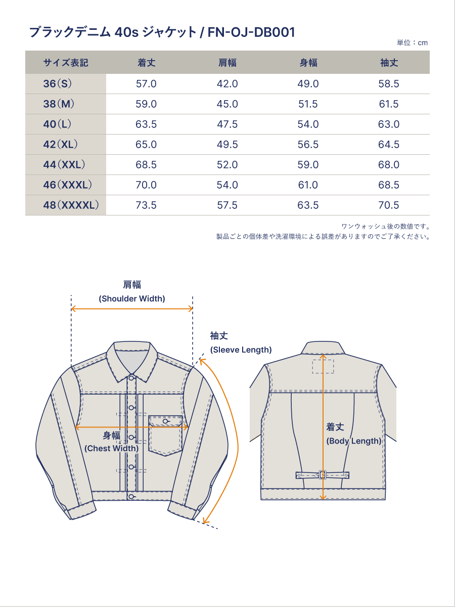 12.5oz ブラックデニムジャケット 40sモデル FN-OJ-DB001