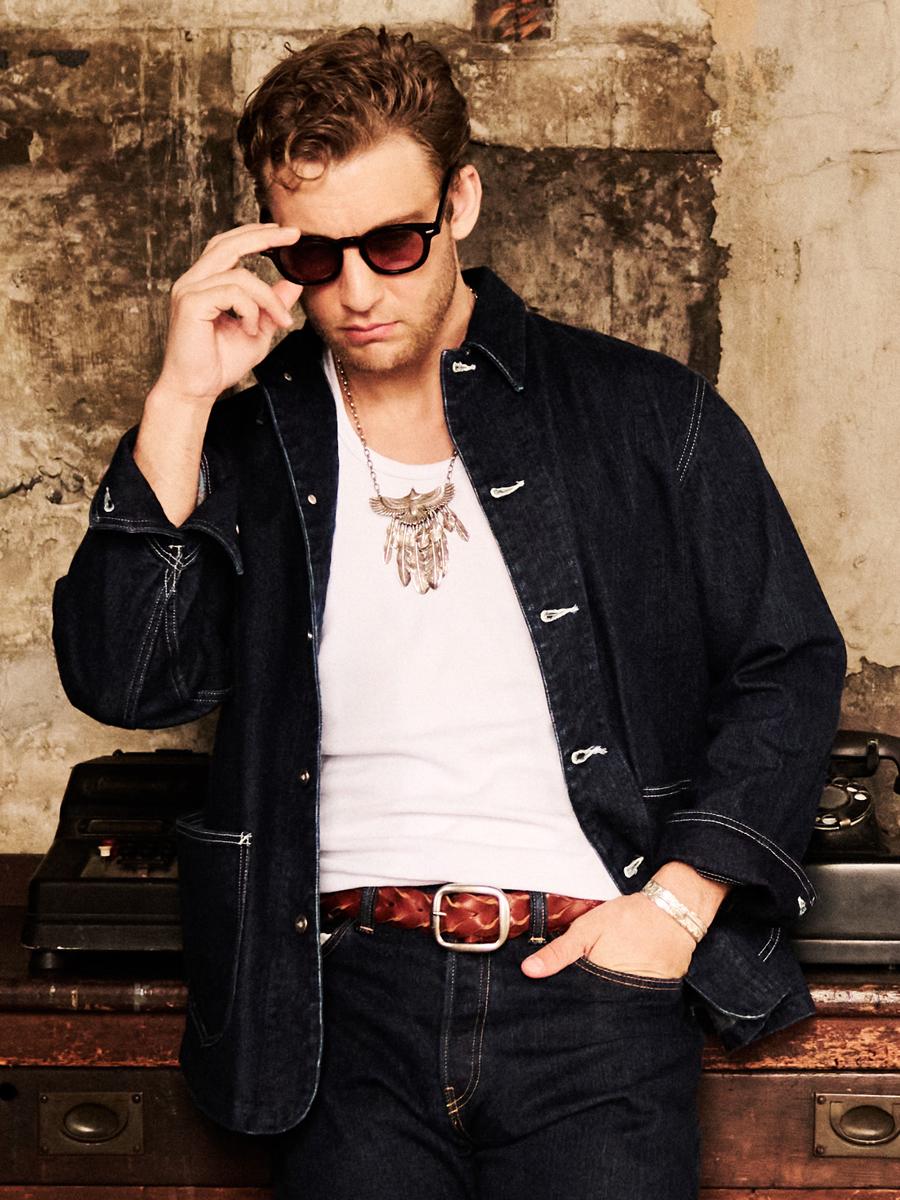 12.5oz 左綾ジンバブエコットン デニムカバーオール – フェード加工 FN-OJ-DC201F