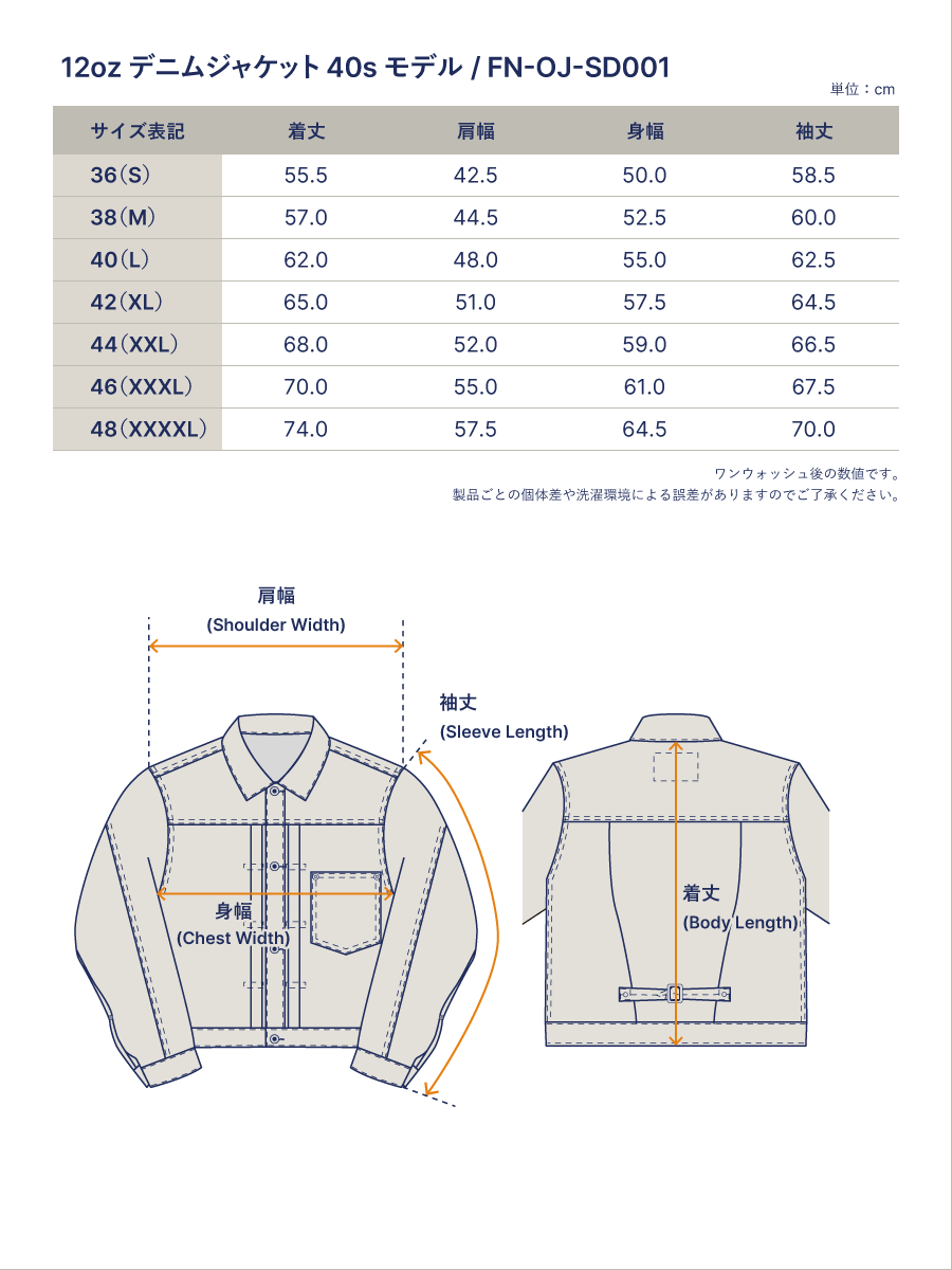 12oz デニムジャケット 40sモデル FN-OJ-SD001