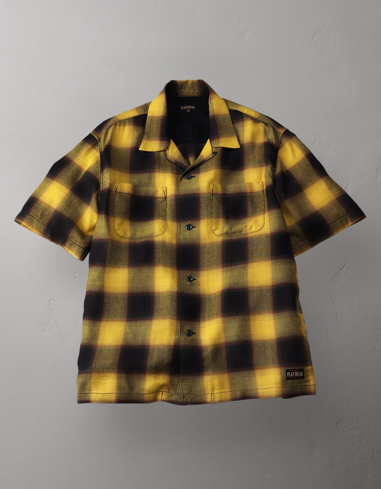 オンブレチェック 半袖シャツ