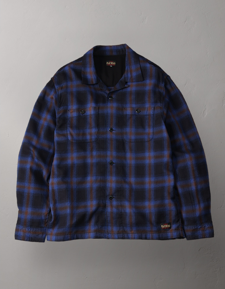 オンブレチェックシャツ