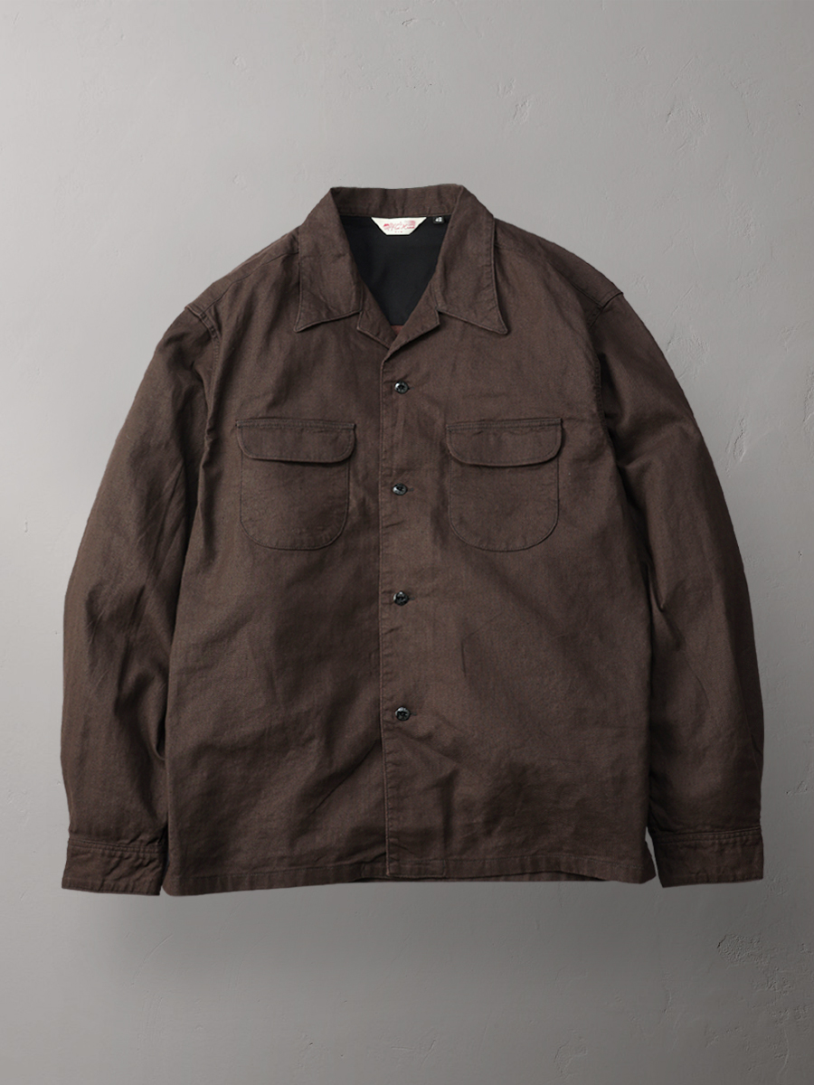 ベンガラ染めコットンリネンシャツ FN-SCR-022L