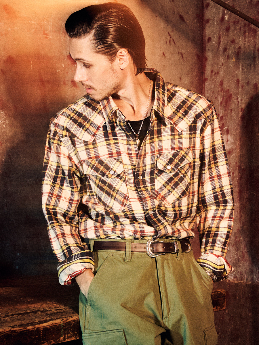 チェック フランネルウエスタンシャツ FN-SNW-014L