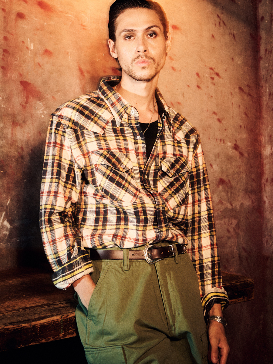 チェック フランネルウエスタンシャツ FN-SNW-014L