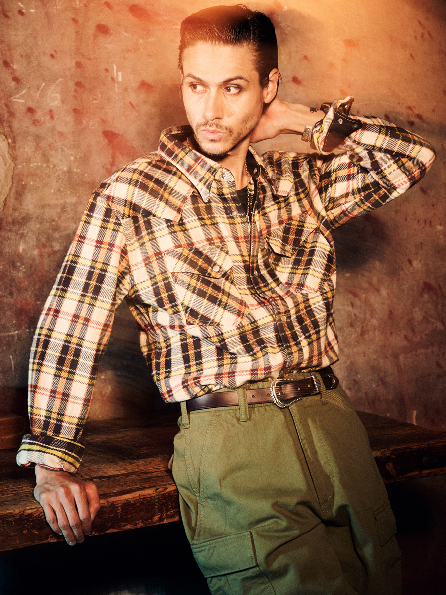 チェック フランネルウエスタンシャツ FN-SNW-014L