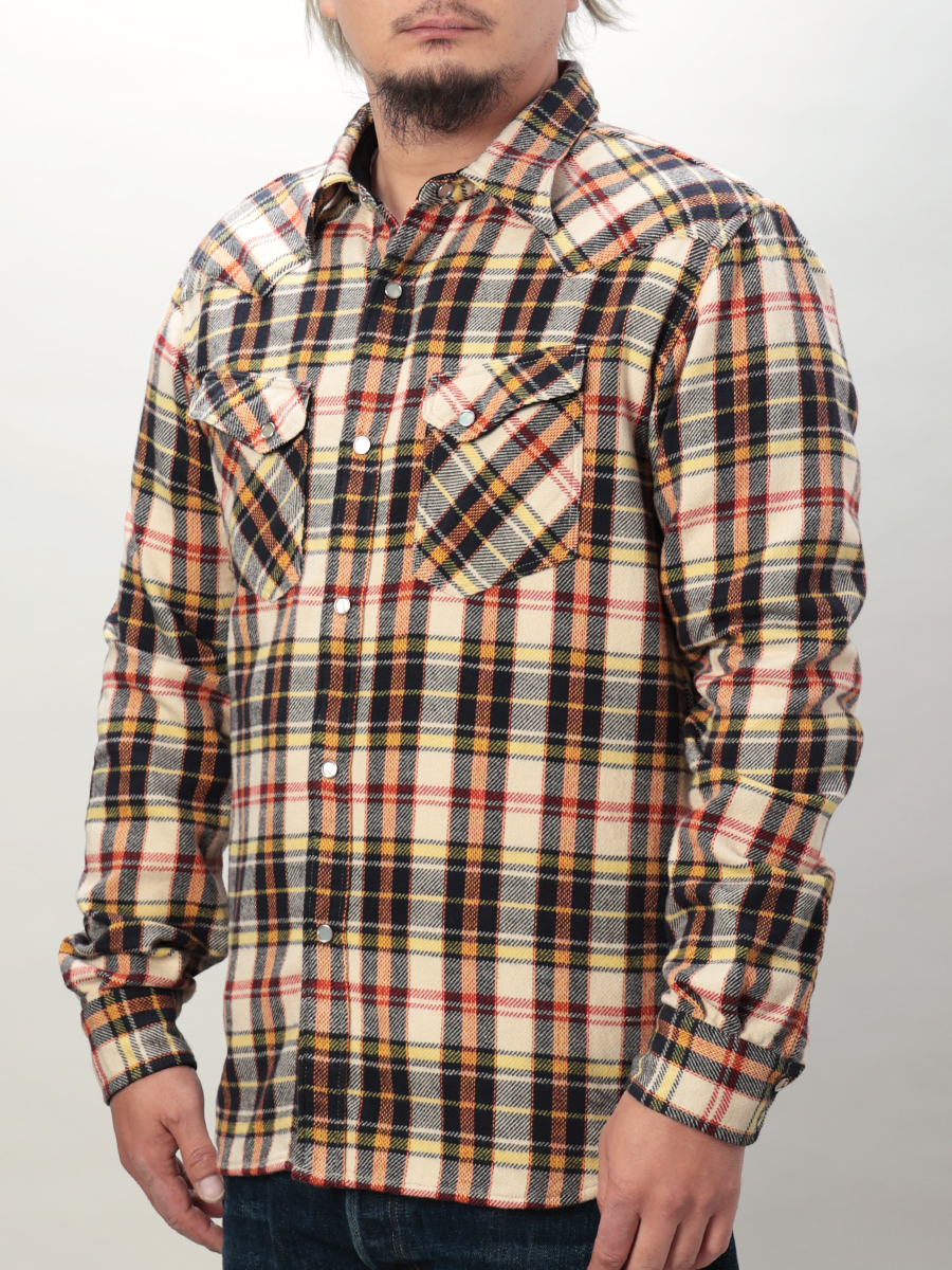 チェック フランネルウエスタンシャツ FN-SNW-014L