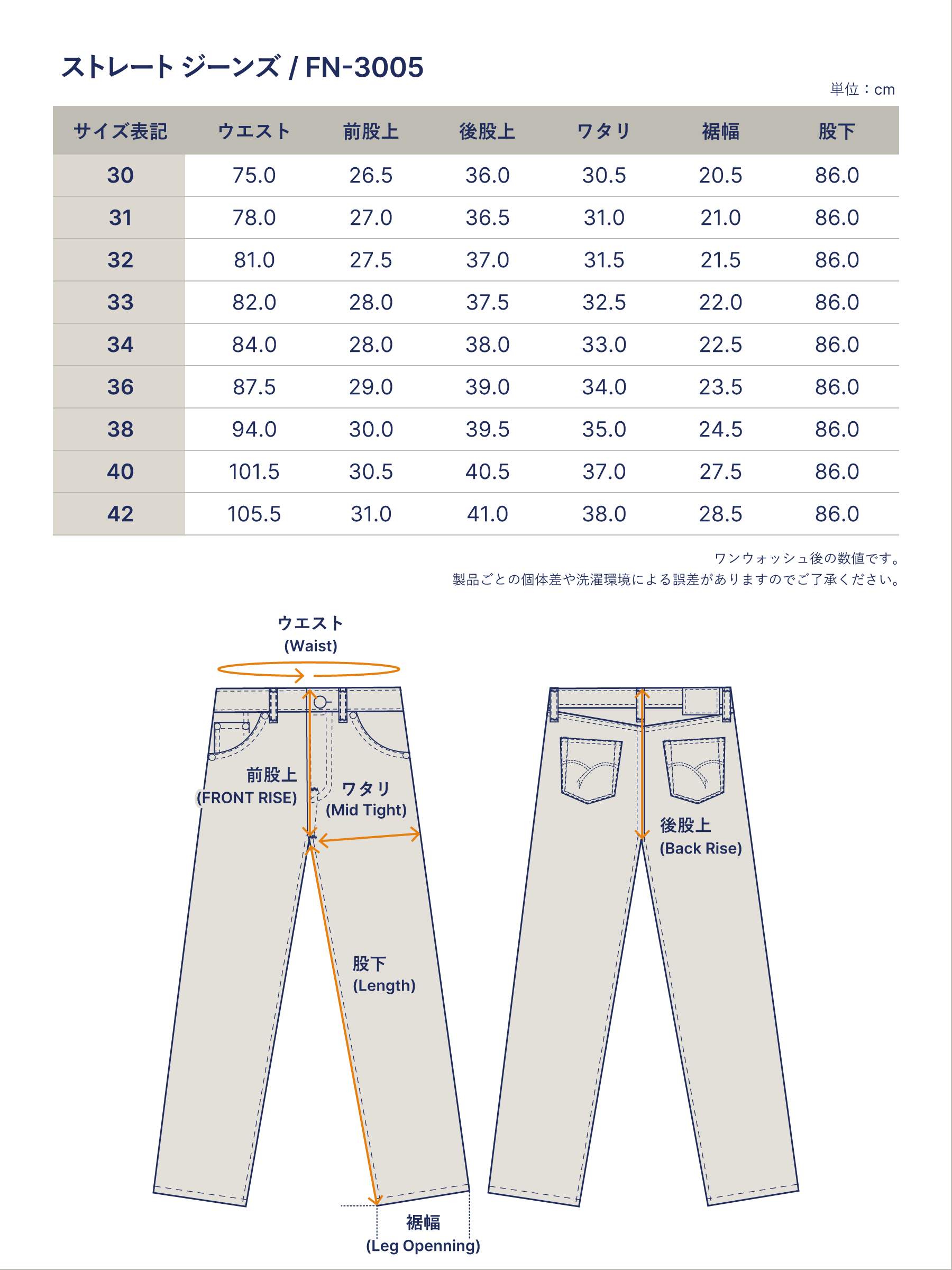 14.5oz ストレート ジーンズ FN-3005