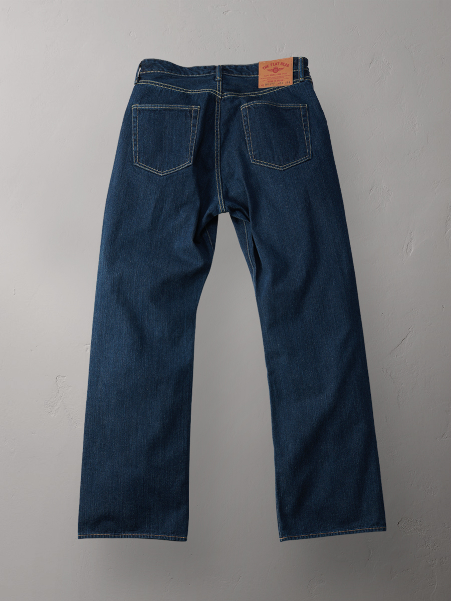 12.5oz 左綾ジンバブエコットン ワイドブーツカット ジーンズ-フェード加工 FN-D217F