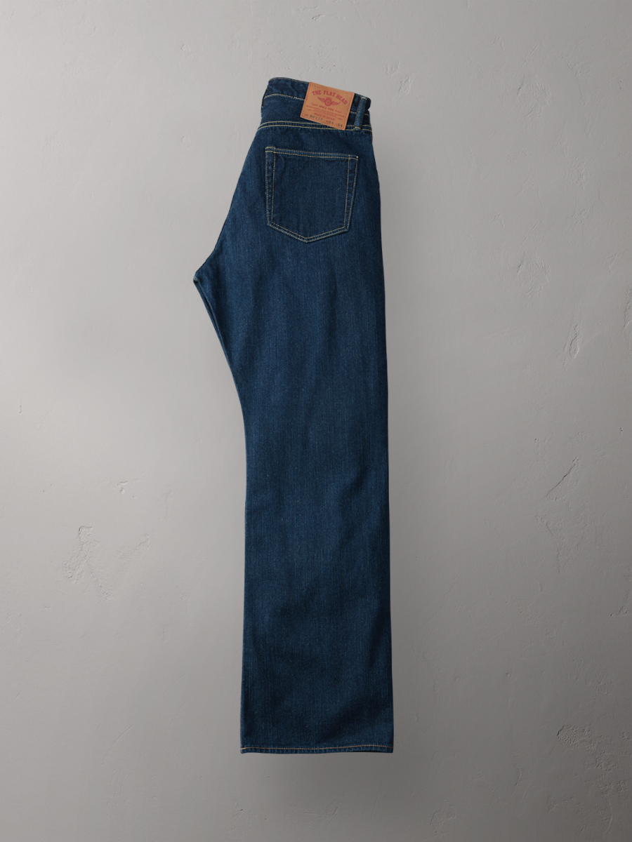 12.5oz 左綾ジンバブエコットン ワイドブーツカット ジーンズ-フェード加工 FN-D217F