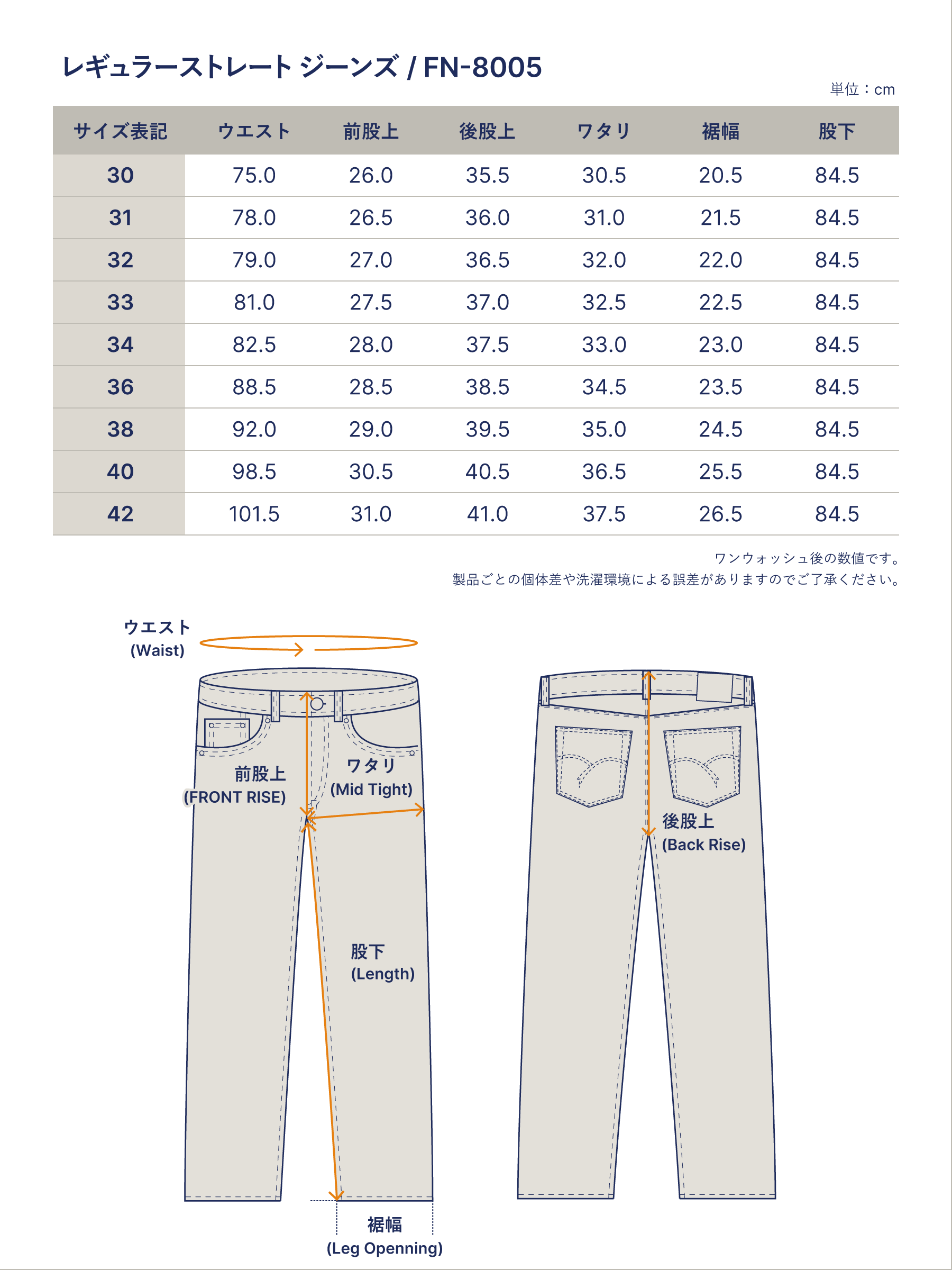 18oz レギュラーストレートジーンズ FN-8005